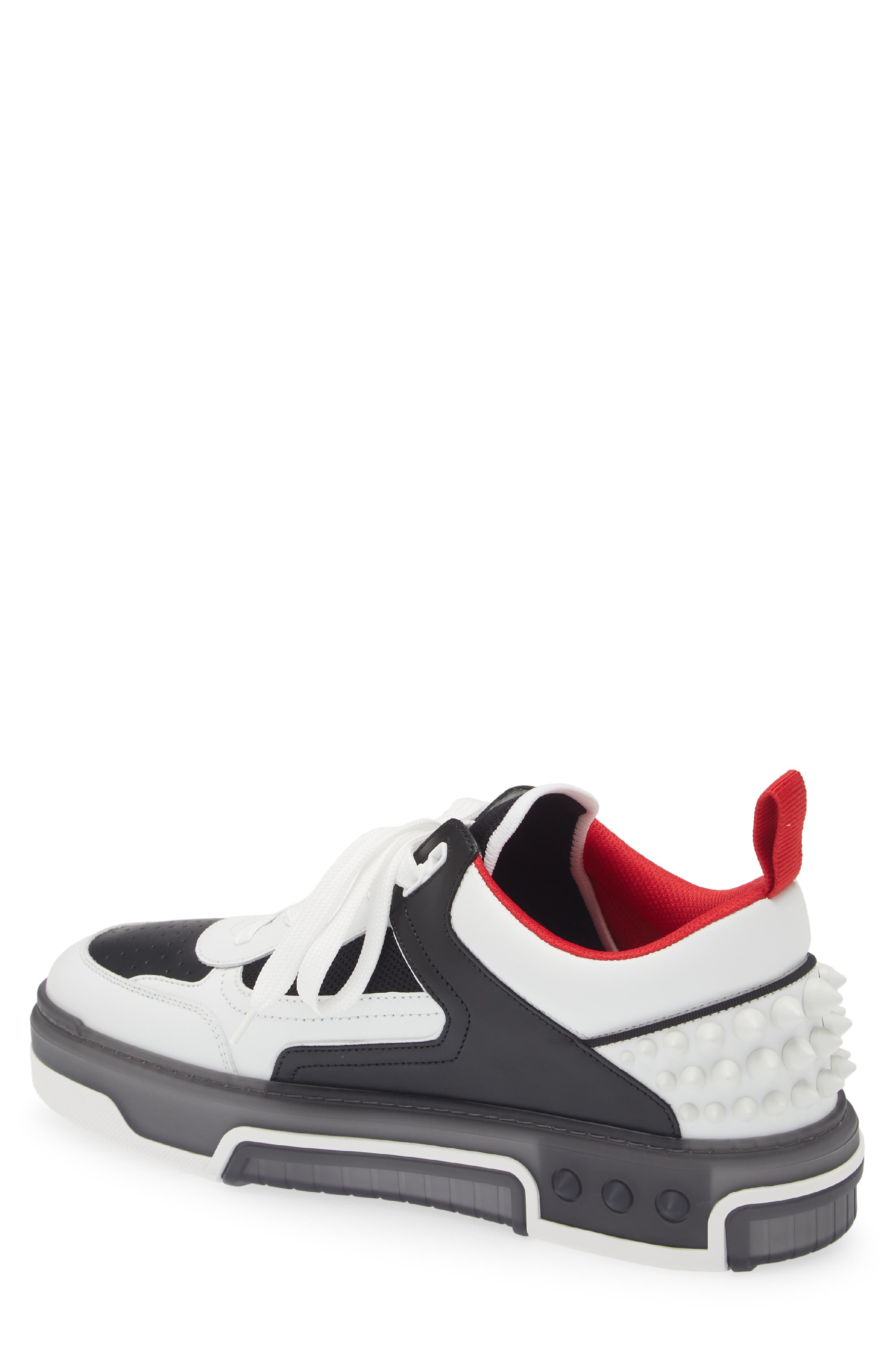 Christian Louboutin Astroloubi Mixed Media Low Top Sneaker in White/Black at Nordstrom - 2