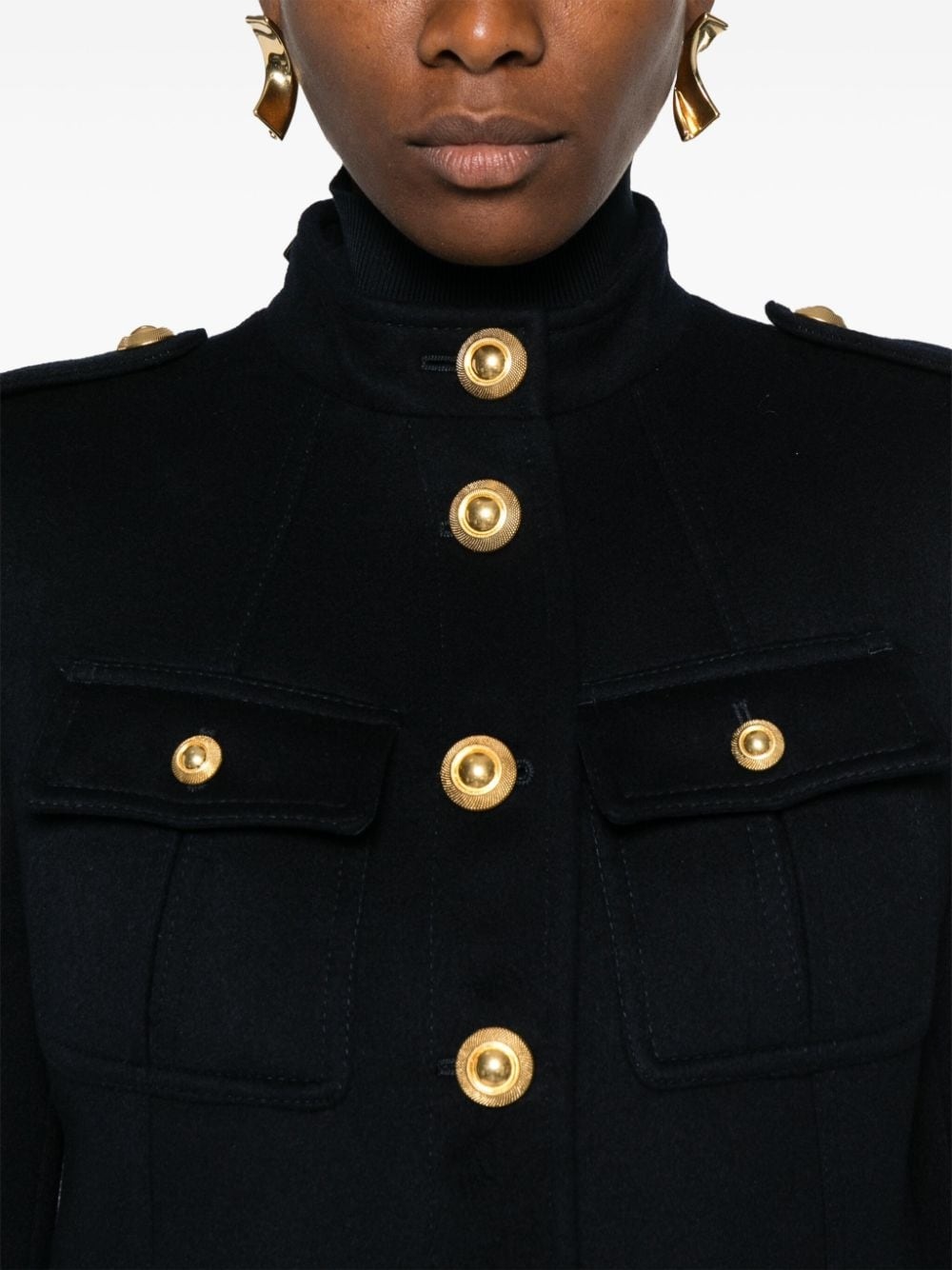 cropped military jacket - 5