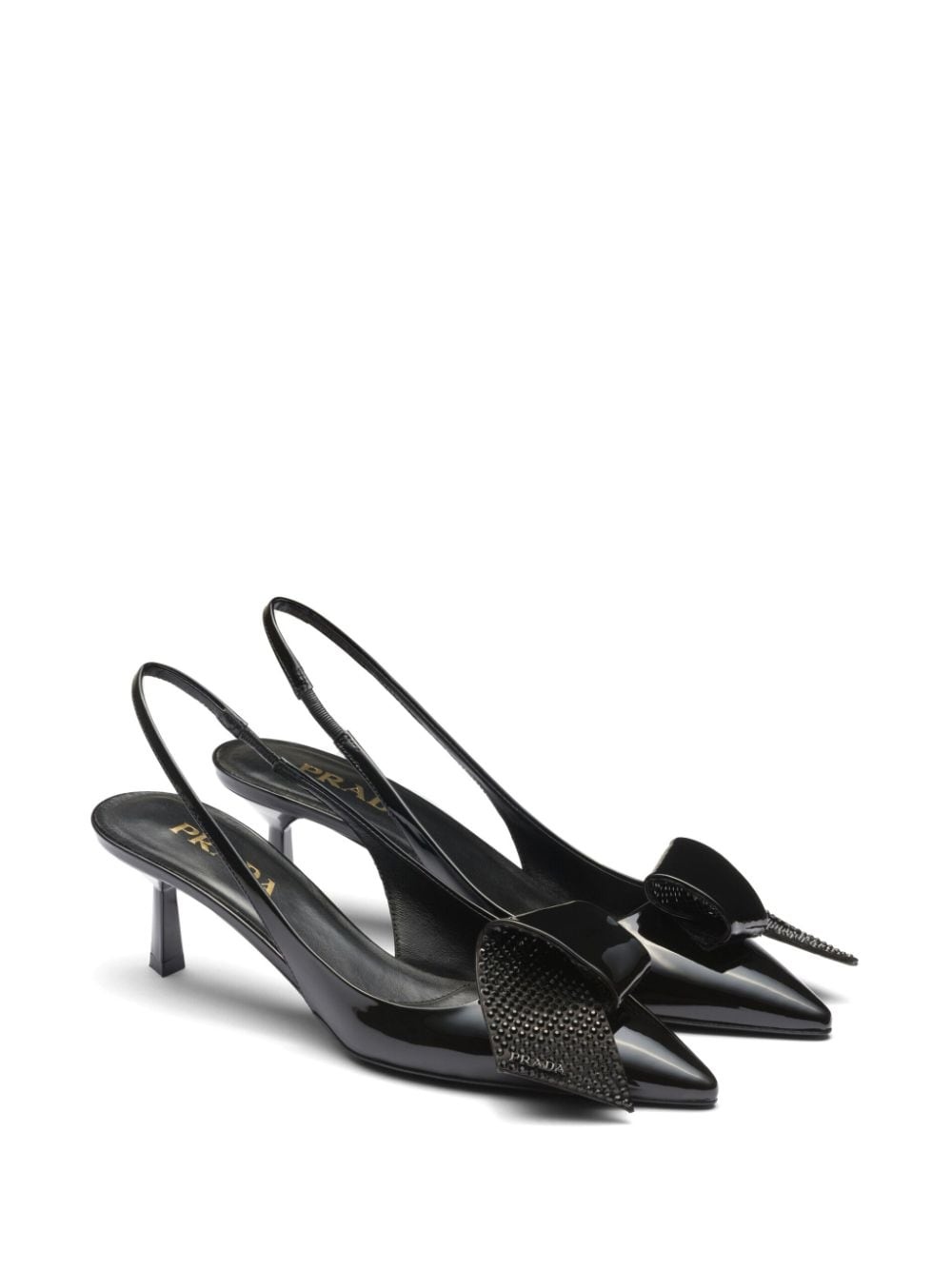 fold-detail patent leather pumps - 2