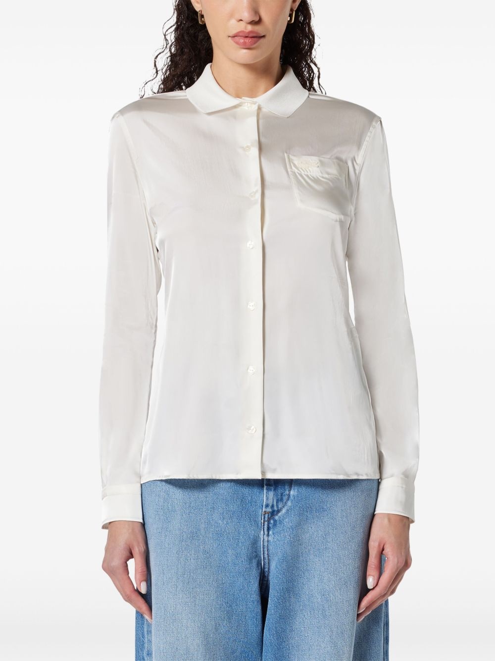 ribbed-collar shirt - 3