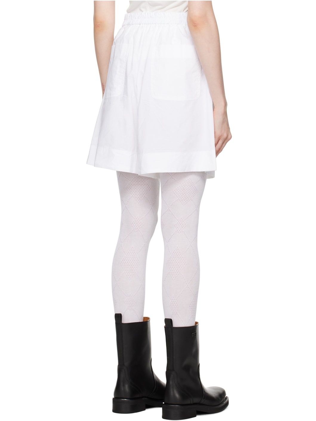 White Argyle Pyjama Shorts - 3