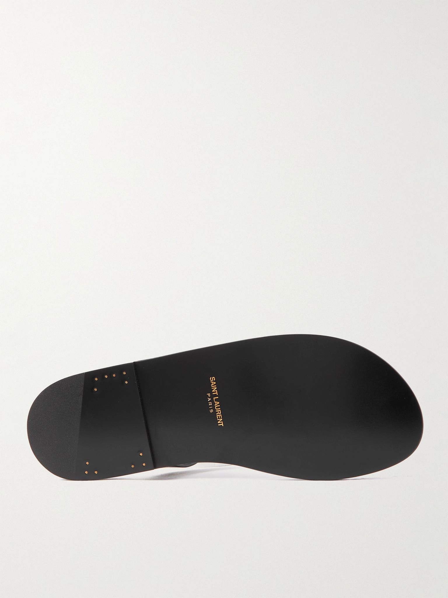 Cassandre Logo-Embellished Leather Sandals Black - 3