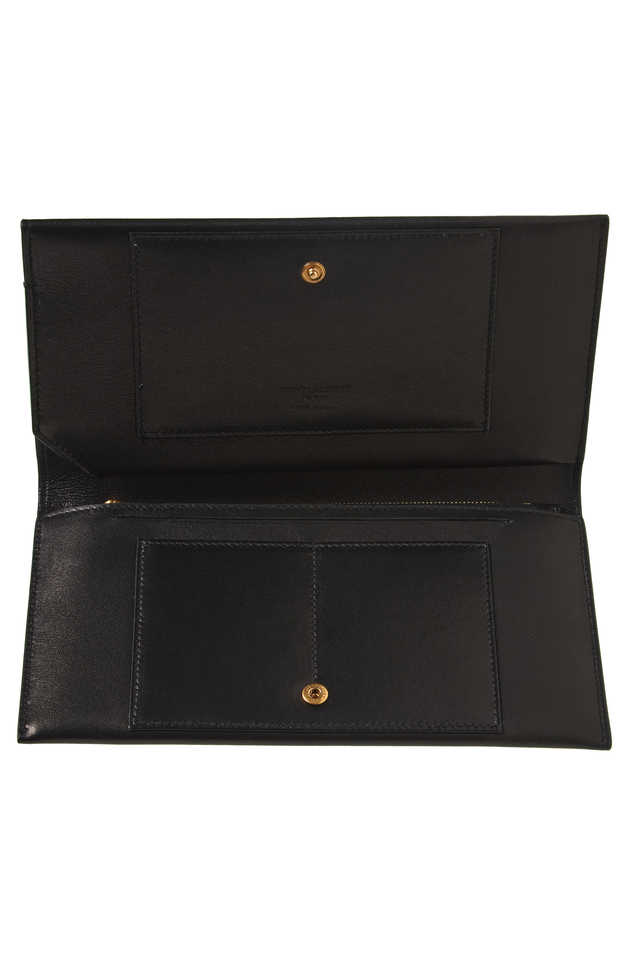 Saint Laurent Leather Travel Wallet in Noir at Nordstrom - 2