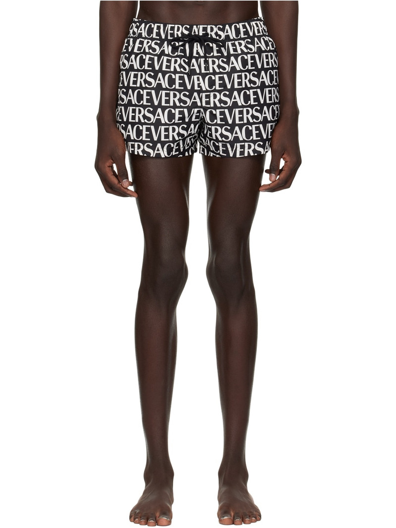 Black Allover Swim Shorts 1