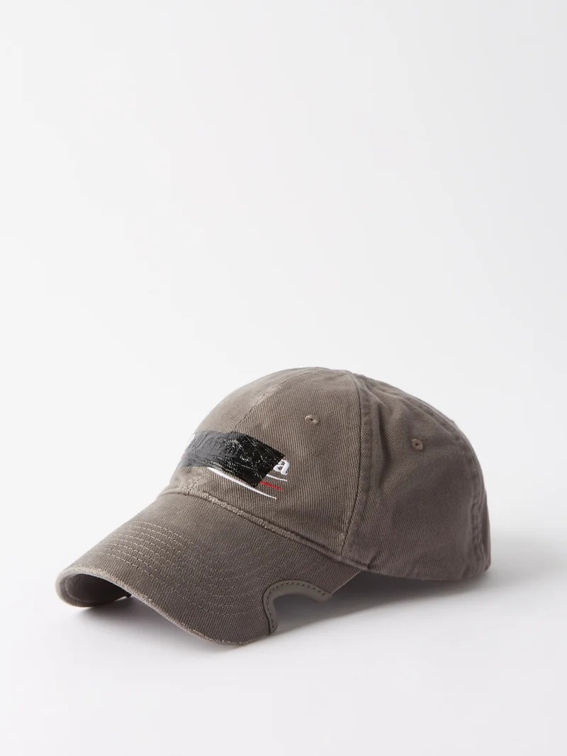 BALENCIAGA Gaffer-tape logo-embroidered cotton baseball cap