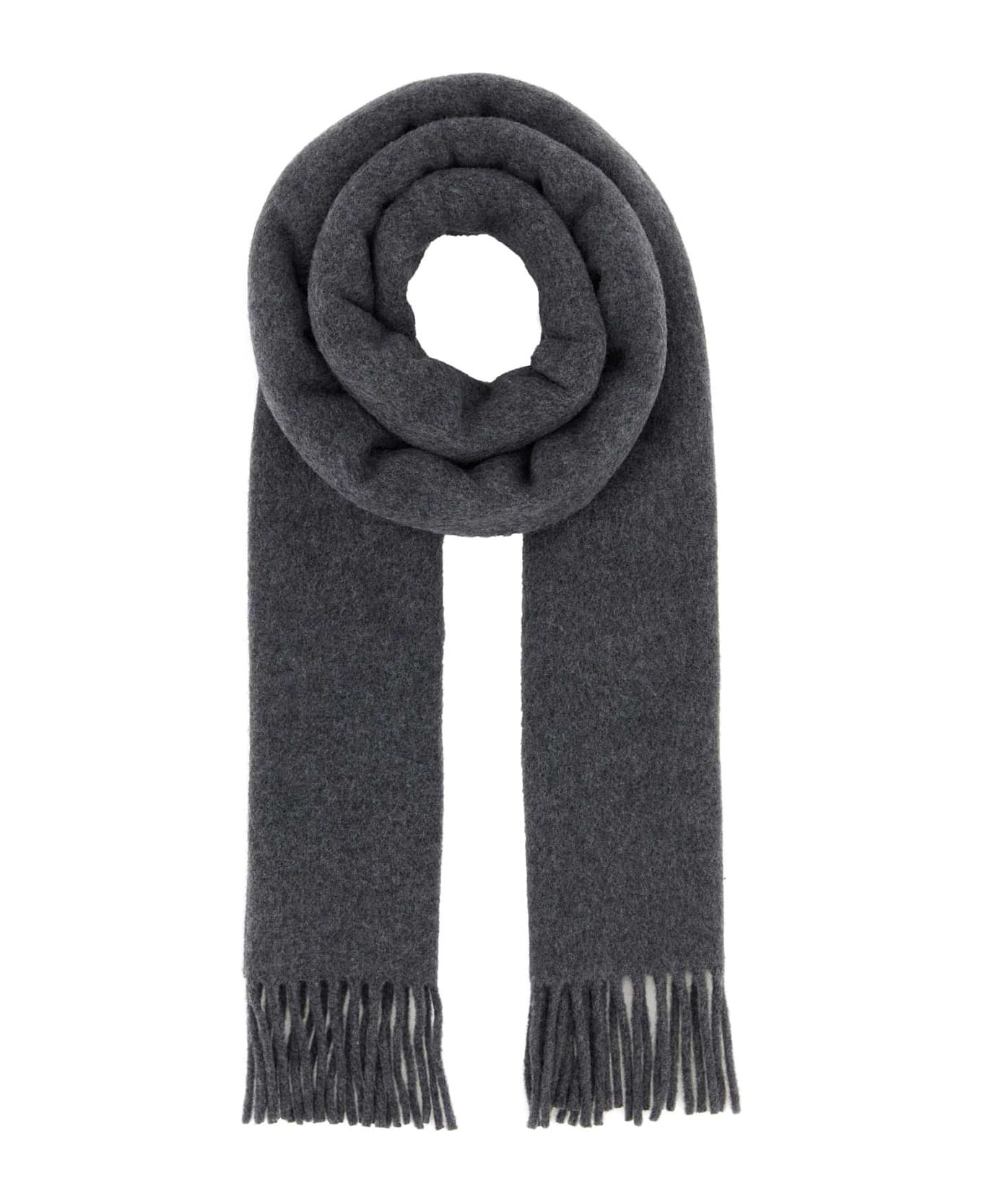 Dark Grey Wool Scarf - 1