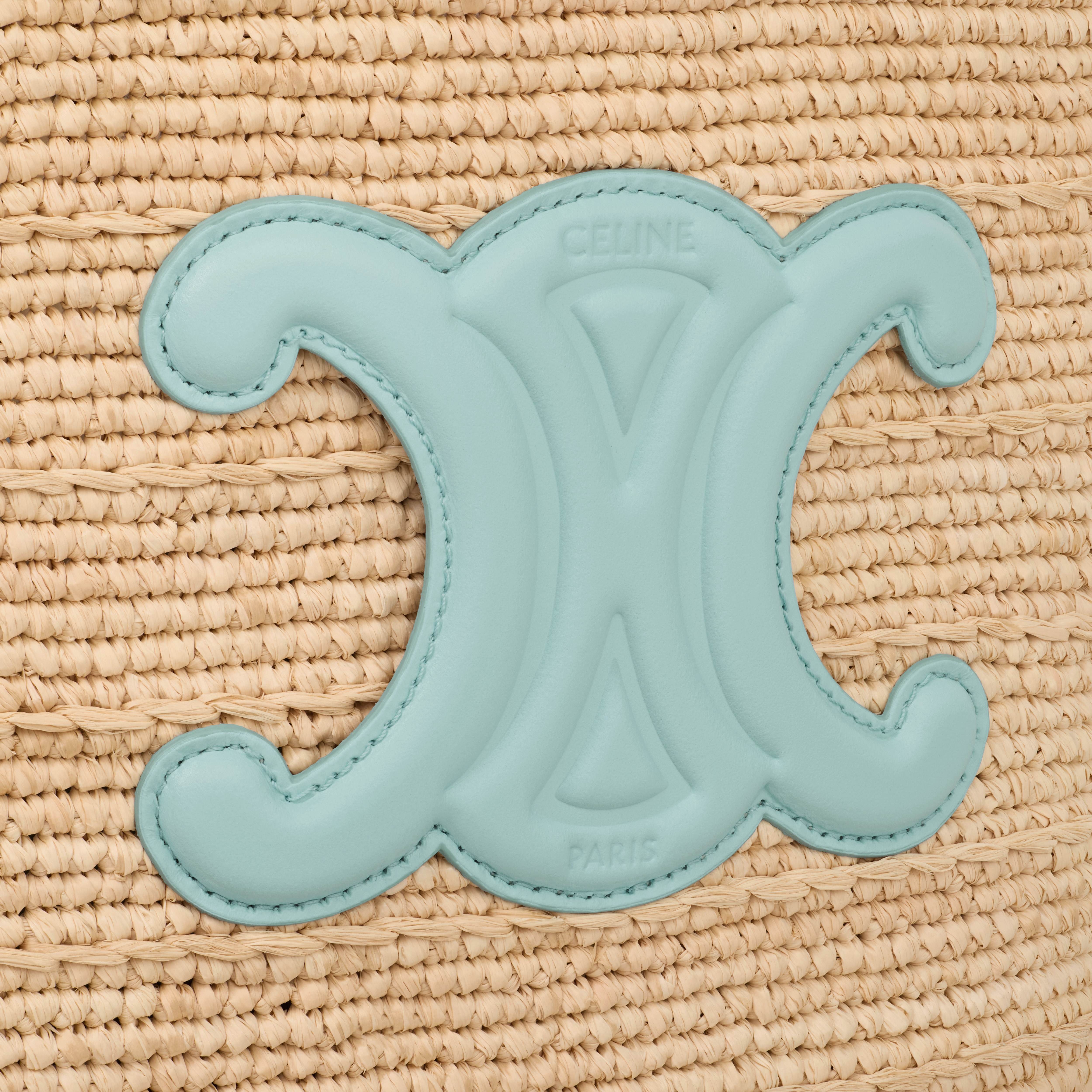 TEEN SUPPLE CELINE CLASSIC PANIER in Raffia and calfskin - 5