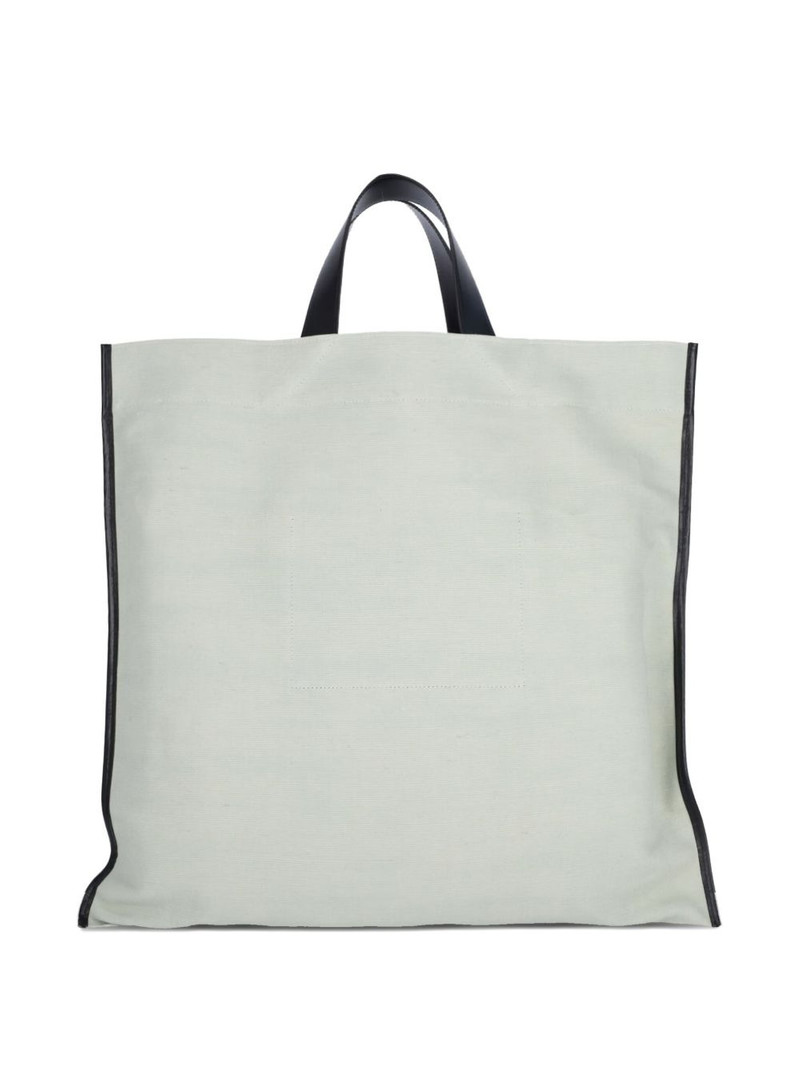 Jil Sander large leather-trimmed tote bag outlook