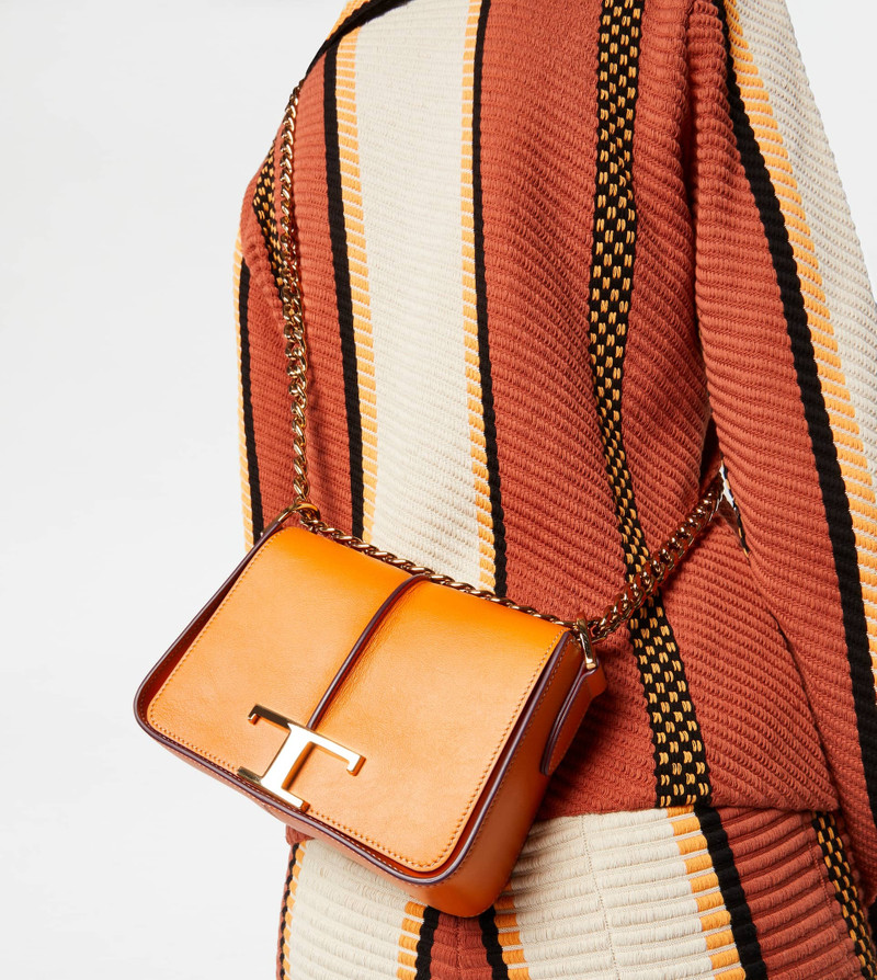 Tod's TIMELESS CROSSBODY BAG IN LEATHER MINI - ORANGE outlook
