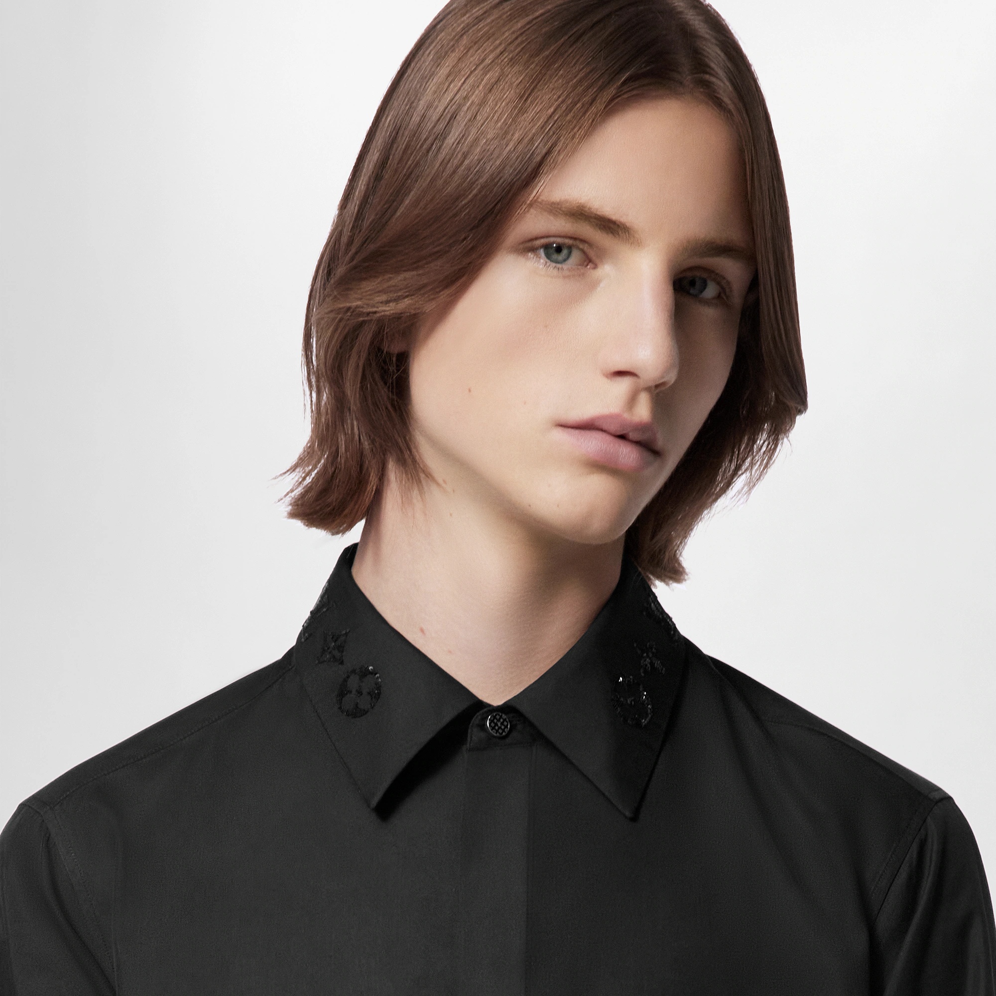 Embroidered Long-Sleeved Cotton Blend Shirt - 3