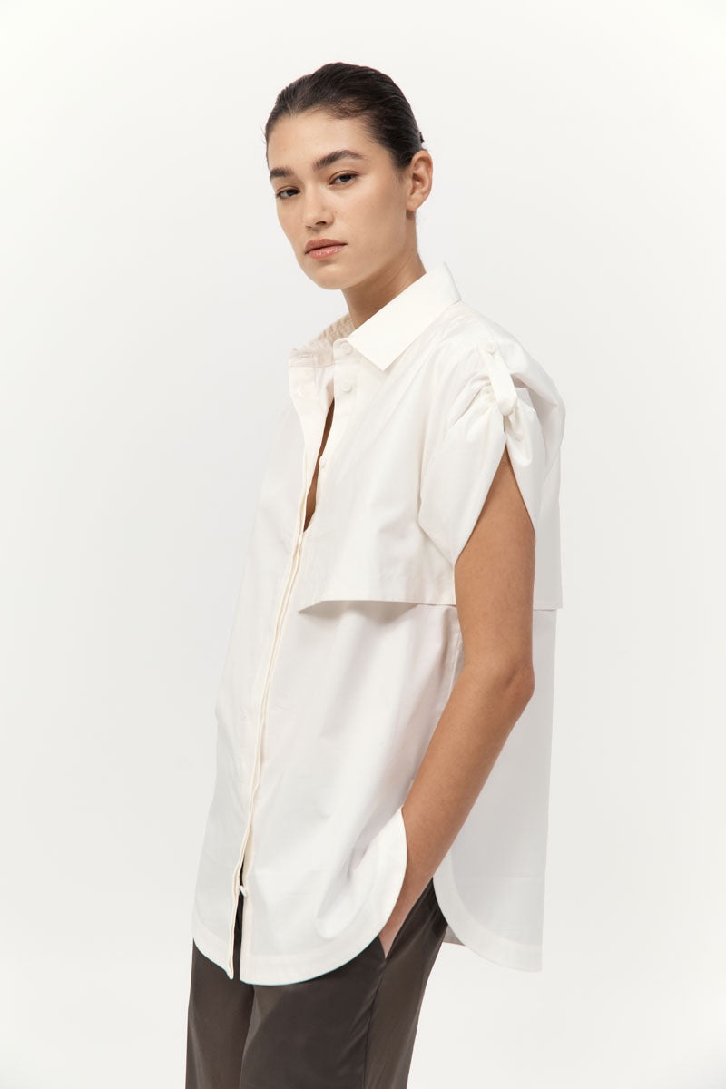 Utility Short Sleeve Shirt - Off White - 4