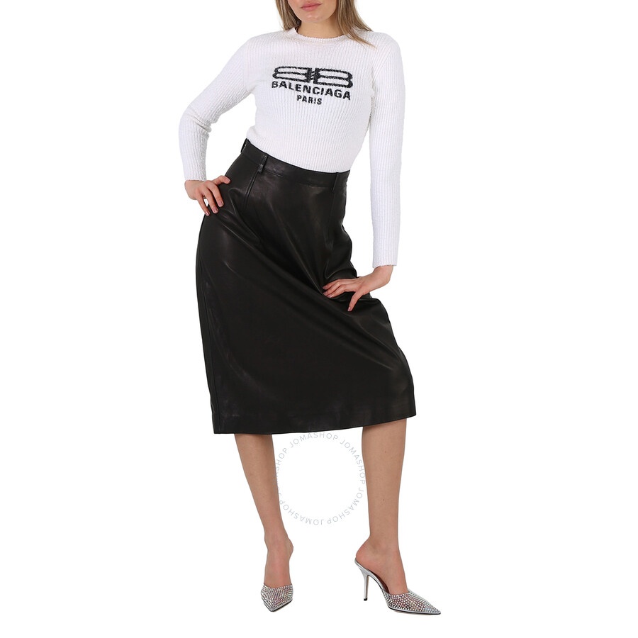 Balenciaga Black High-Waisted Midi Large Skirt, Brand Size 36 (US Size 6) - 6