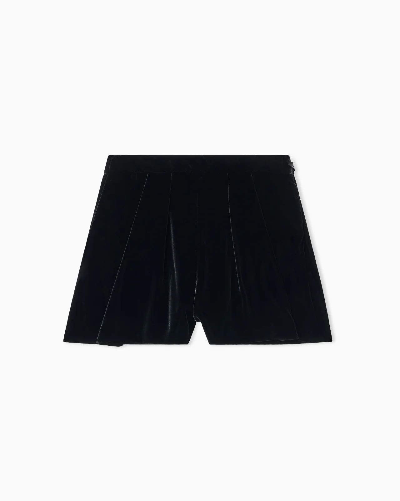 LIQUID VELVET SHORTS WITH PLEATS - 1