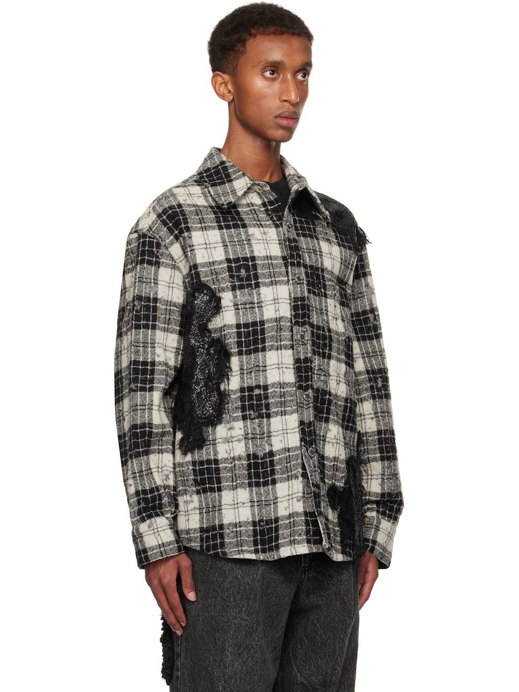 Black & White Check Shirt Jacket - 2