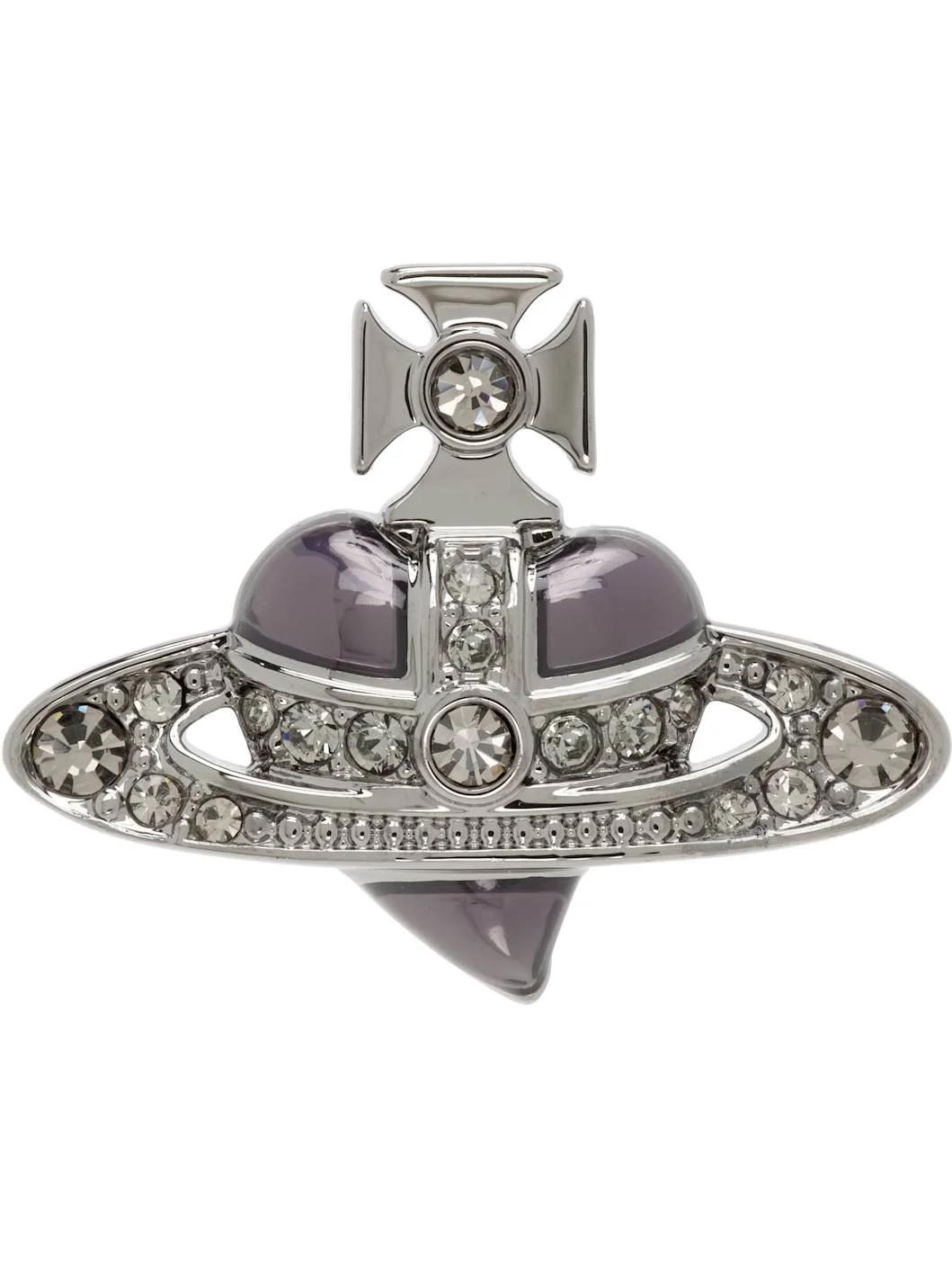 Diamante Heart Single Stud Earring - 1