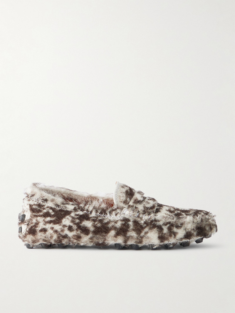 Gommino Leopard-print Pony Hair Loafers 1