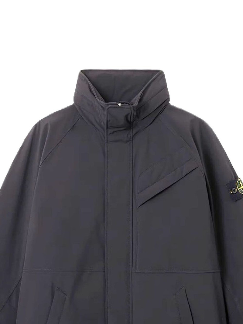 Stone Island high-neck patch-pocket coat outlook