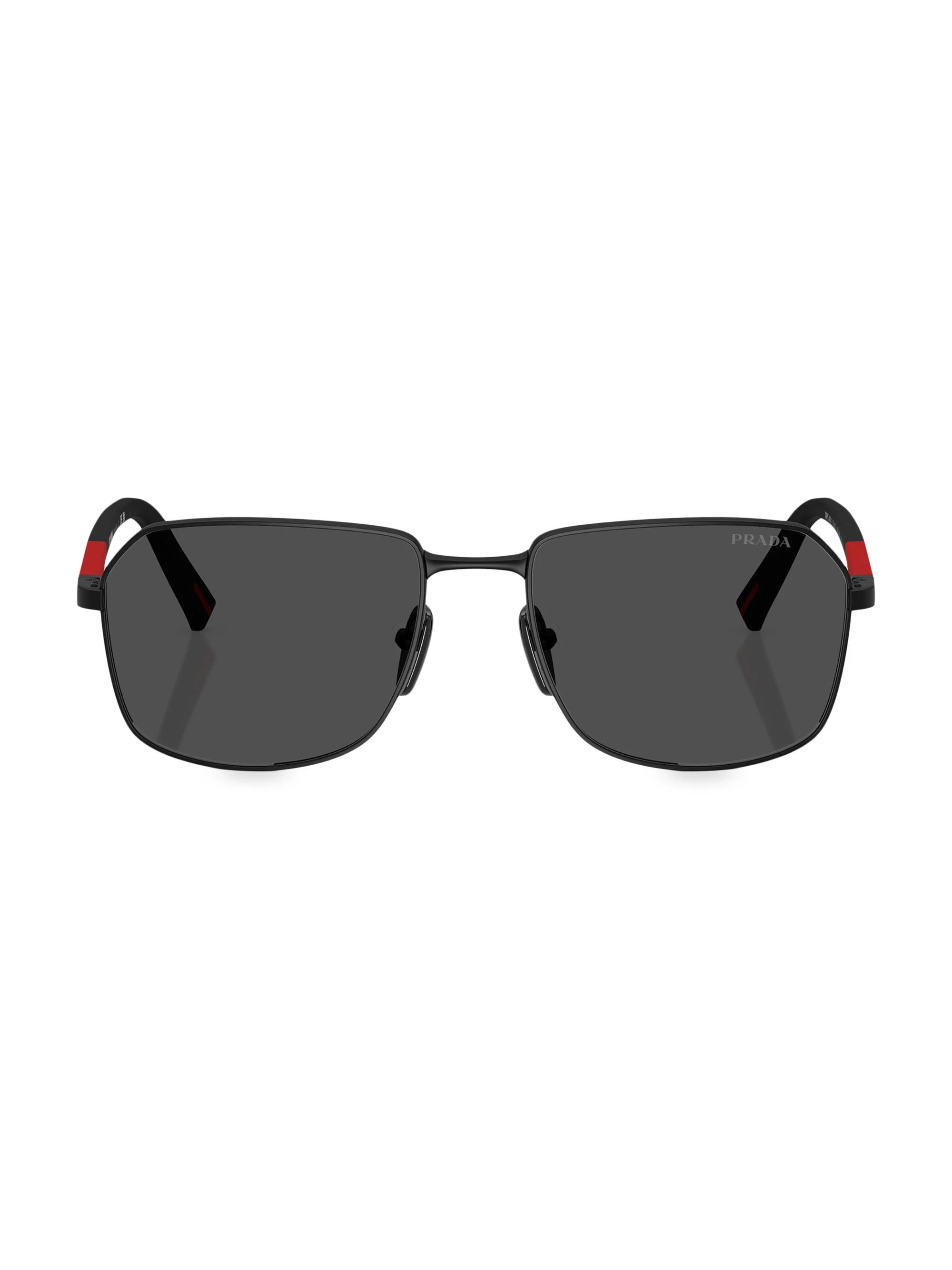 Men's 57MM Rectangular Sunglasses - Berry - 1