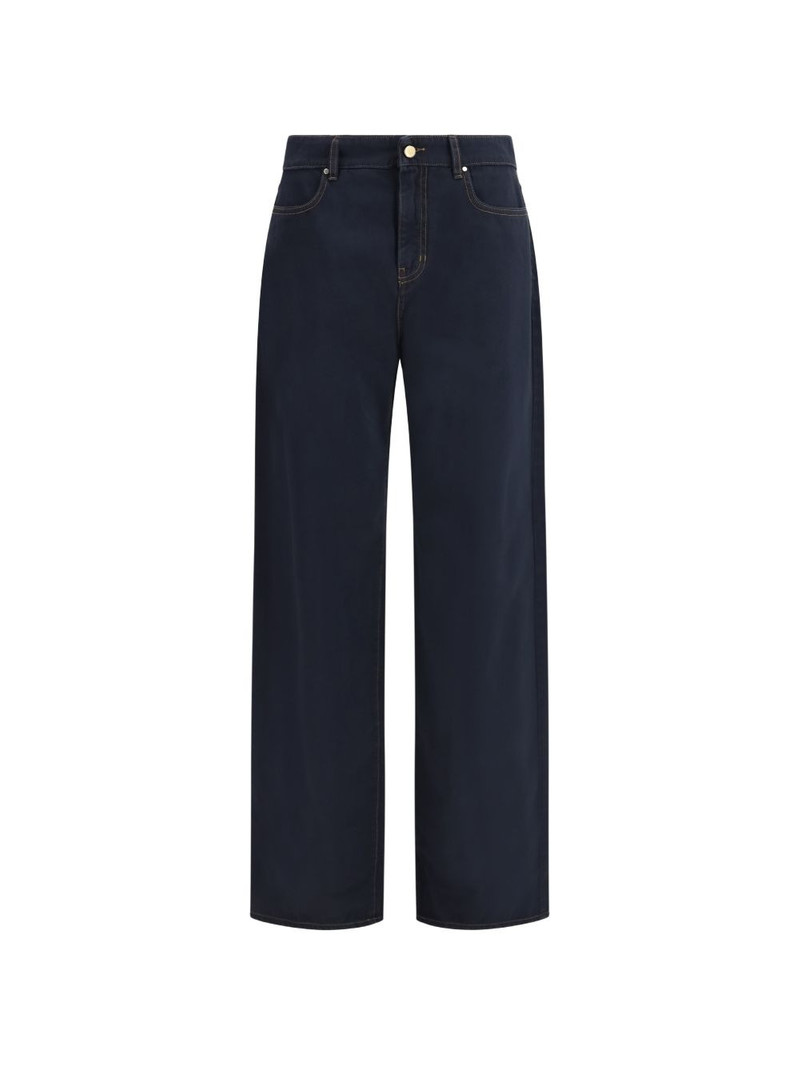 contrast-stitch five-pocket jeans 1
