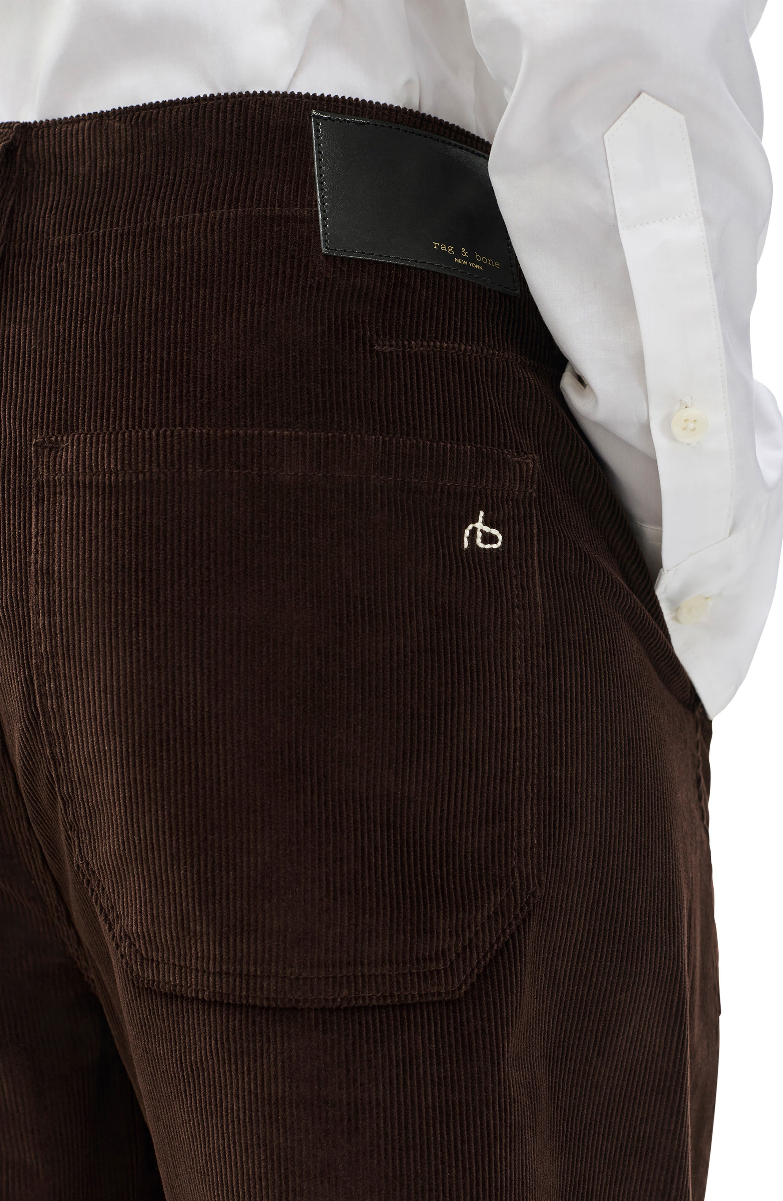 rag & bone Charlie Super High Waist Crop Barrel Corduroy Jeans in Dark Brown at Nordstrom - 3