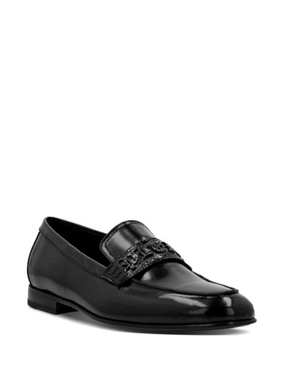 PHILIPP PLEIN logo-plaque leather loafers outlook