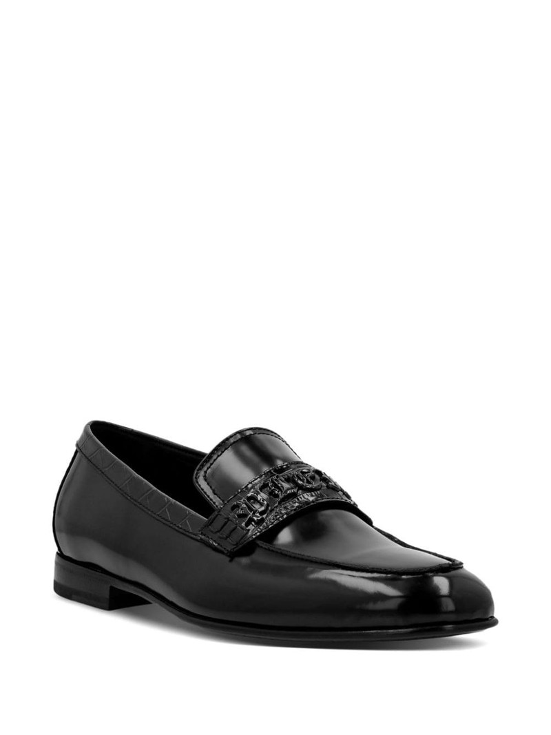 PHILIPP PLEIN logo-plaque leather loafers outlook