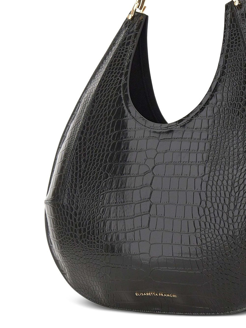 large crocodile-embossed jewel-handle tote bag 4