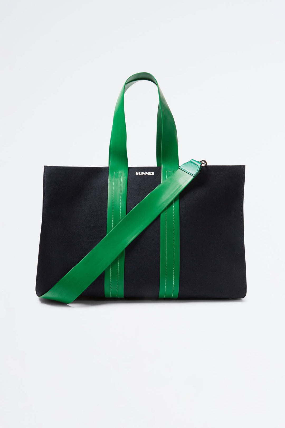 DARK BLUE & GREEN PARALLELEPIPEDO BAG - 1