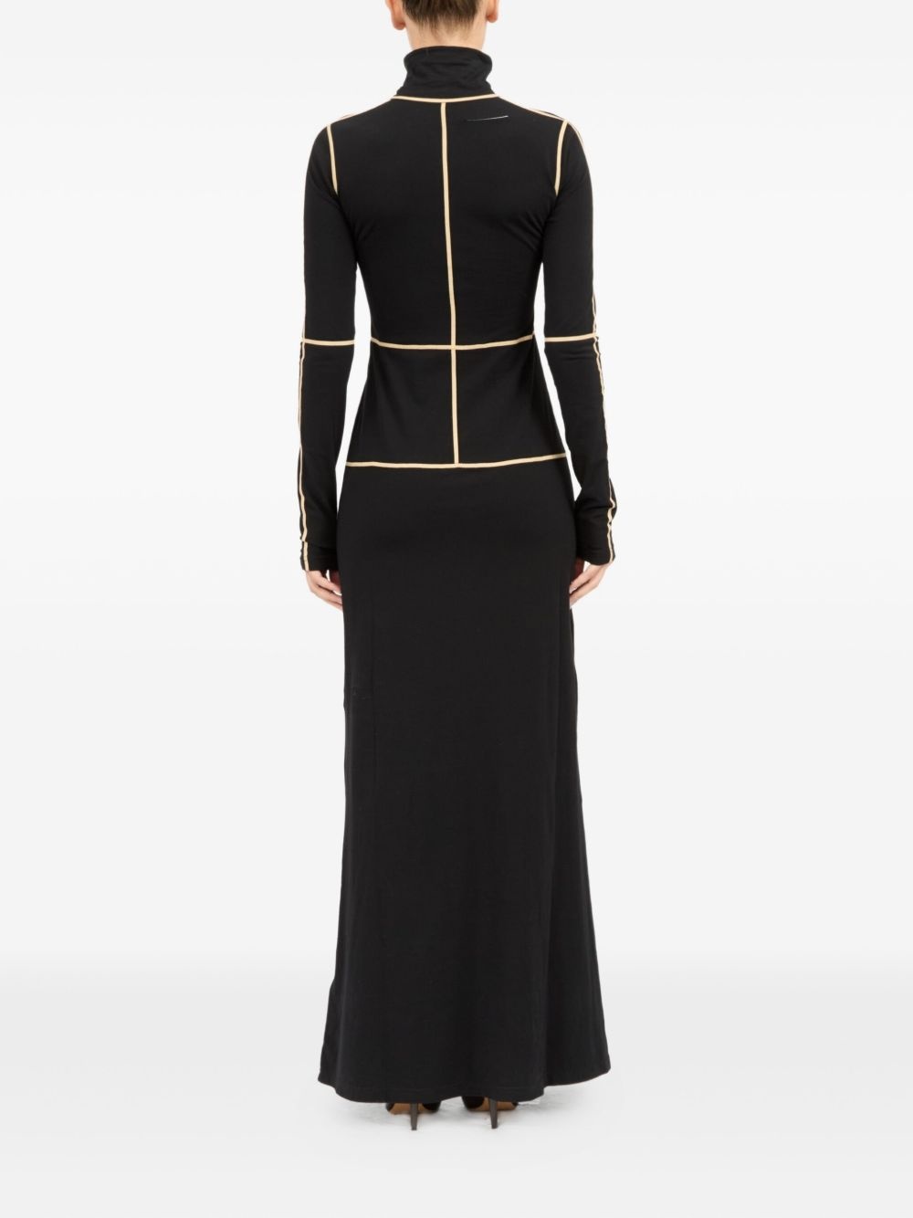 panelled turtleneck dress - 4