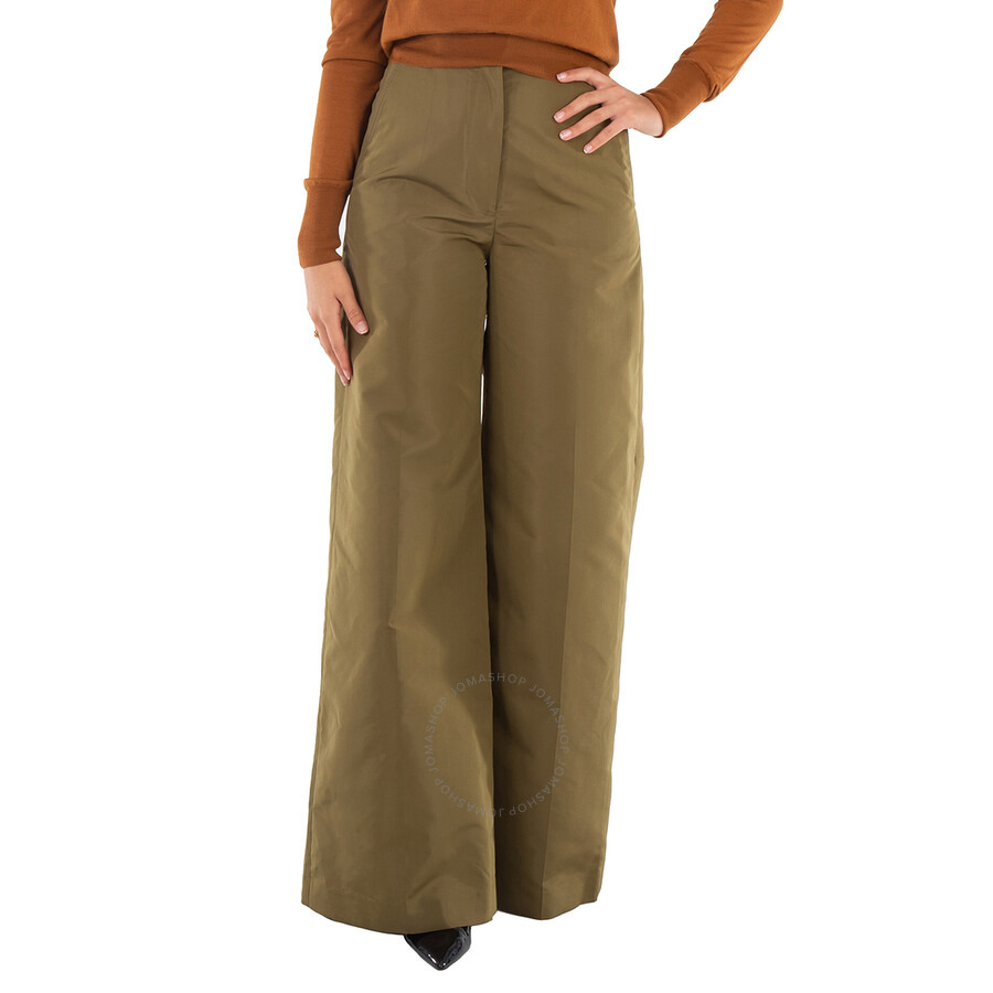 Stella Mccartney Ladies Khaki High Waist Palazzo Pants - 3