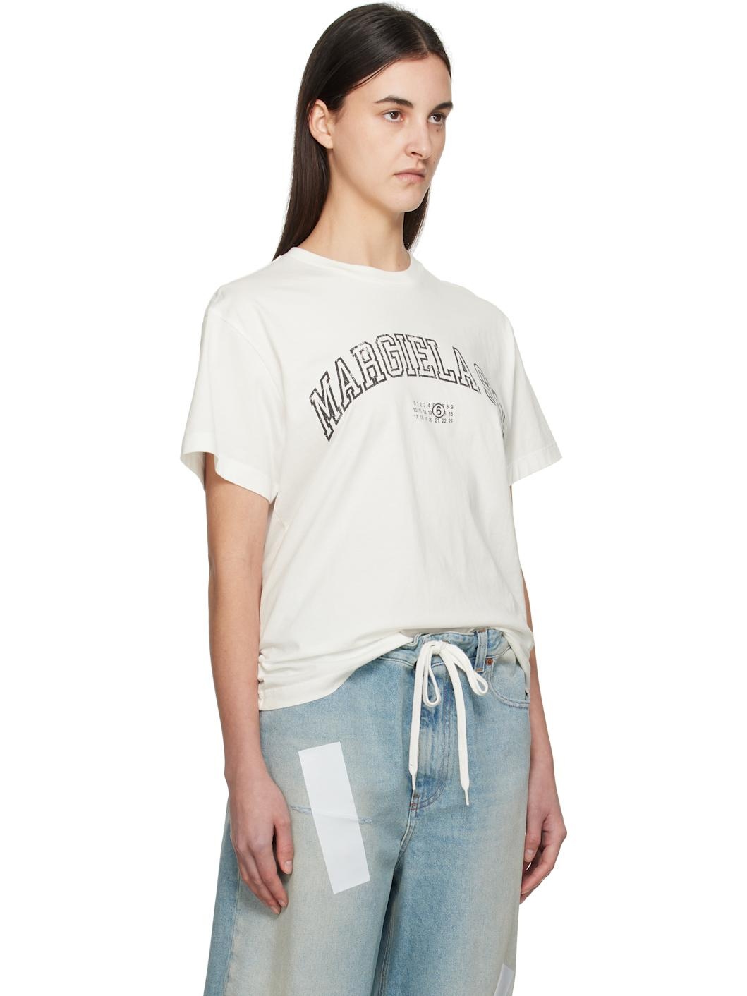 White Varsity Print T-shirt - 2