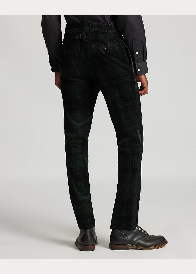 Slim Fit Plaid Corduroy Tuxedo Trouser 4