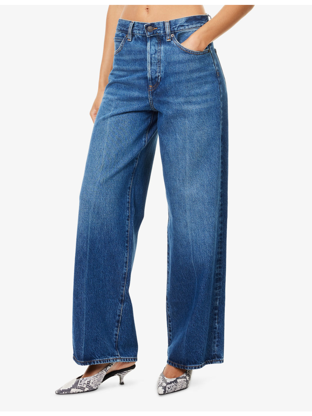 The Collegiate High-Rise Relaxed Wide-Leg Denim Jeans - 3