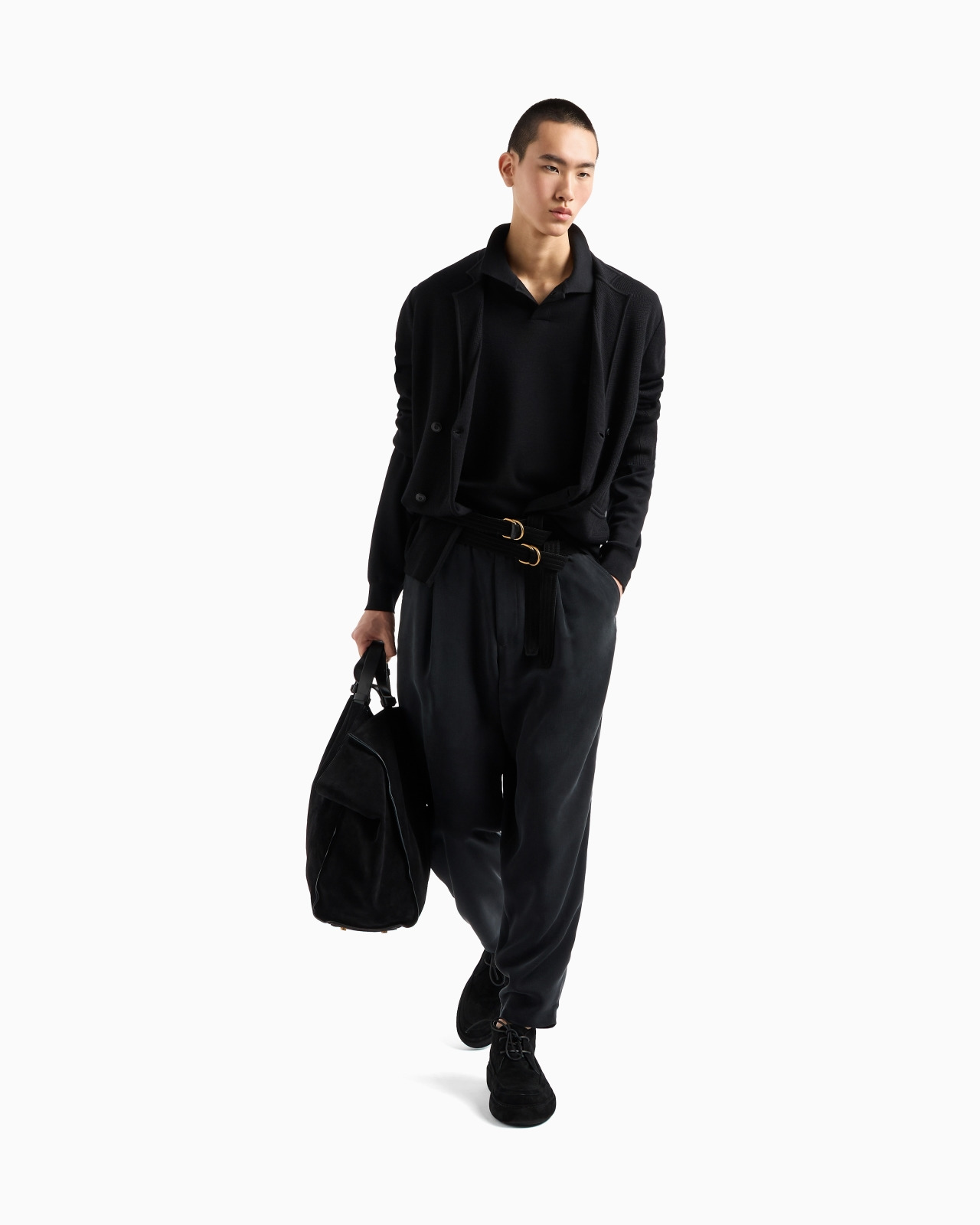 DOUBLE-BREASTED JACKET IN VIRGIN WOOL AND CASHMERE - 2