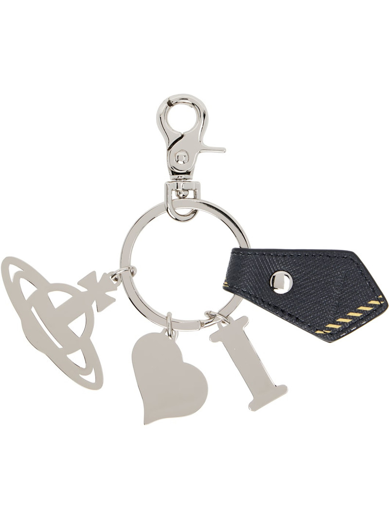 Vivienne Westwood Black 'I Love Orb' Keychain outlook