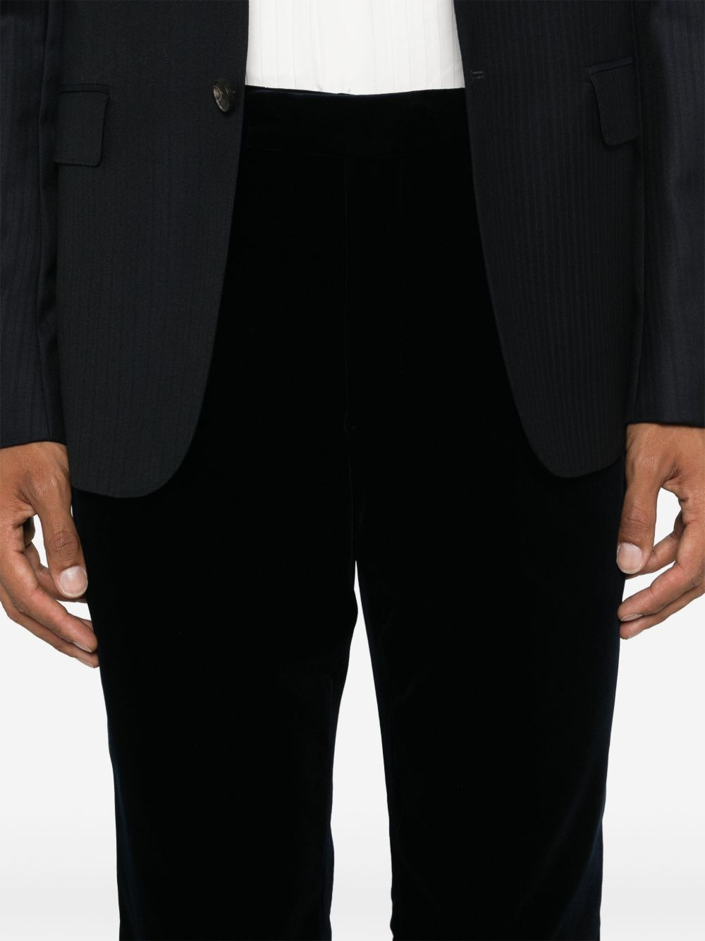mid-rise tailored velvet trousers - 5