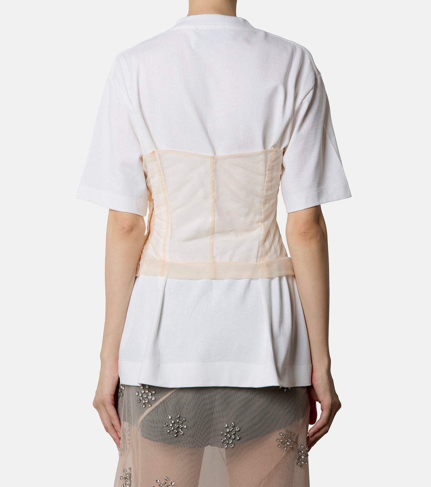 Boxy T-shirt w/Corset Detail - 3