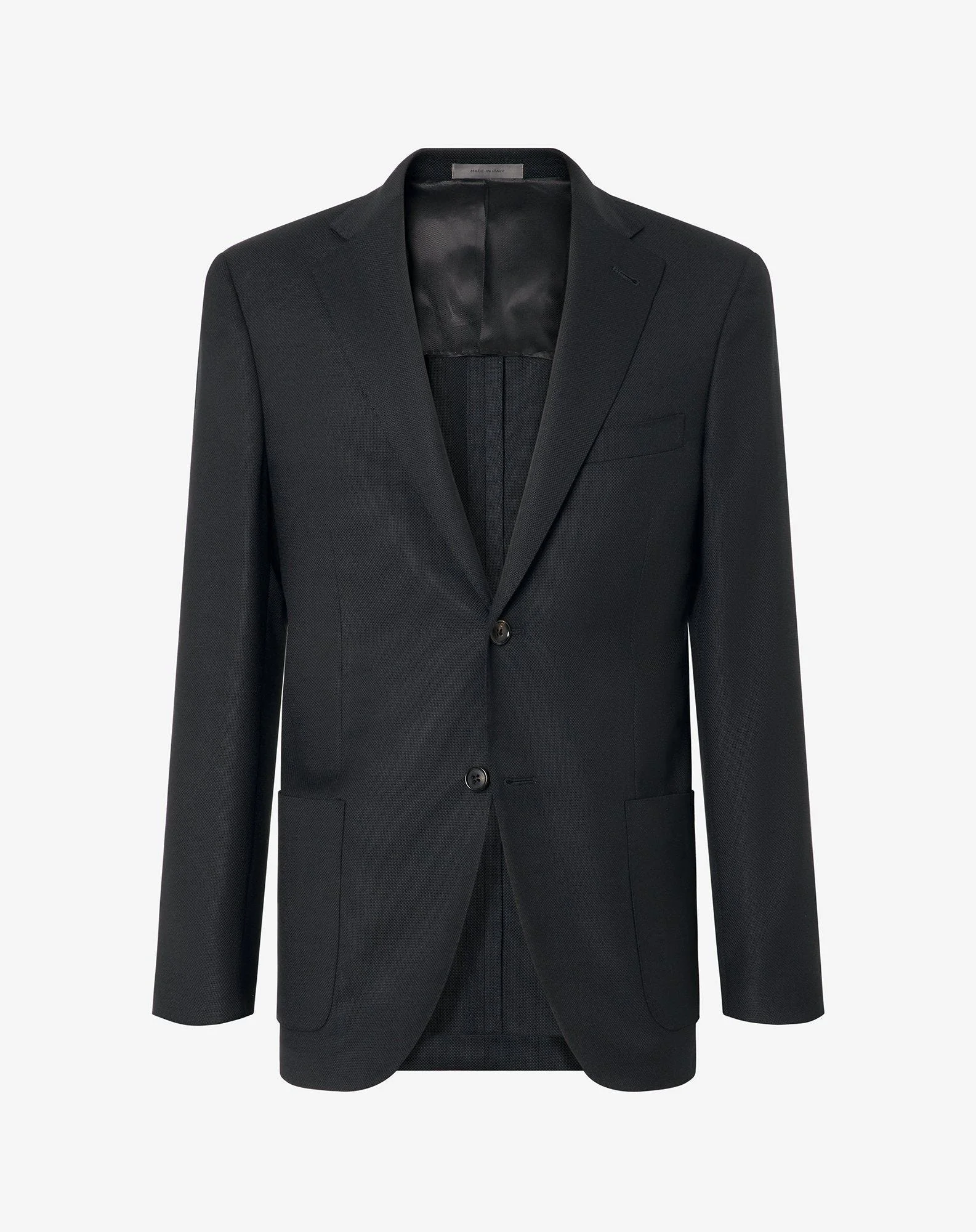Black pure wool hopsack jacket - 1