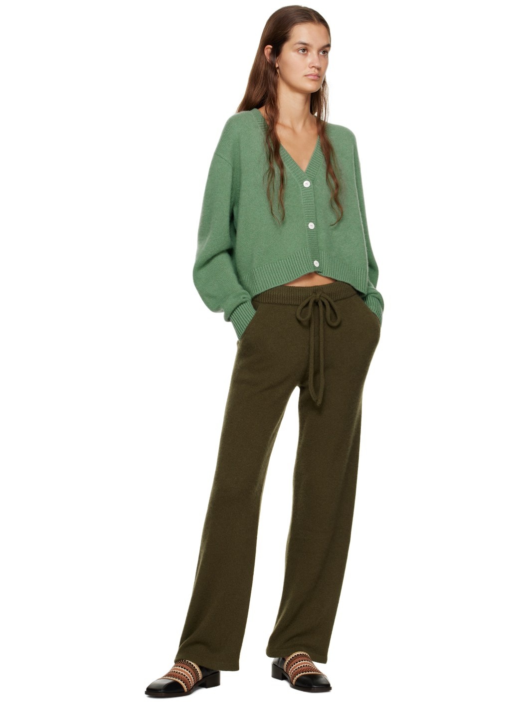 Khaki Drawstring Lounge Pants - 4