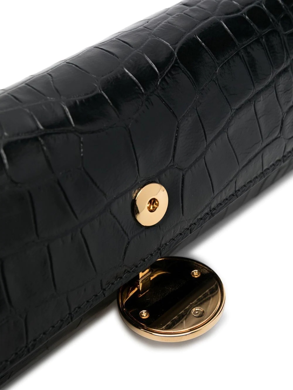 crocodile-embossed leather crossbody bag - 4