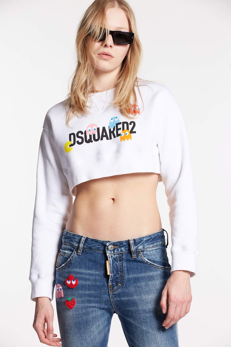 PAC-MAN CROPPED COOL SWEATSHIRT - 1