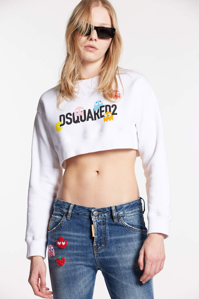 PAC-MAN CROPPED COOL SWEATSHIRT 1