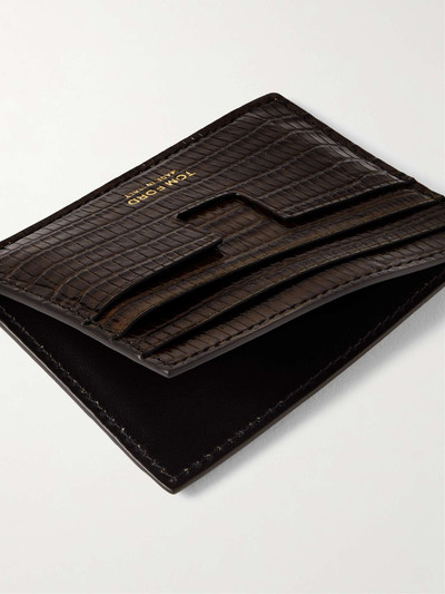 TOM FORD Lizard-Effect Glossed-Leather Cardholder outlook
