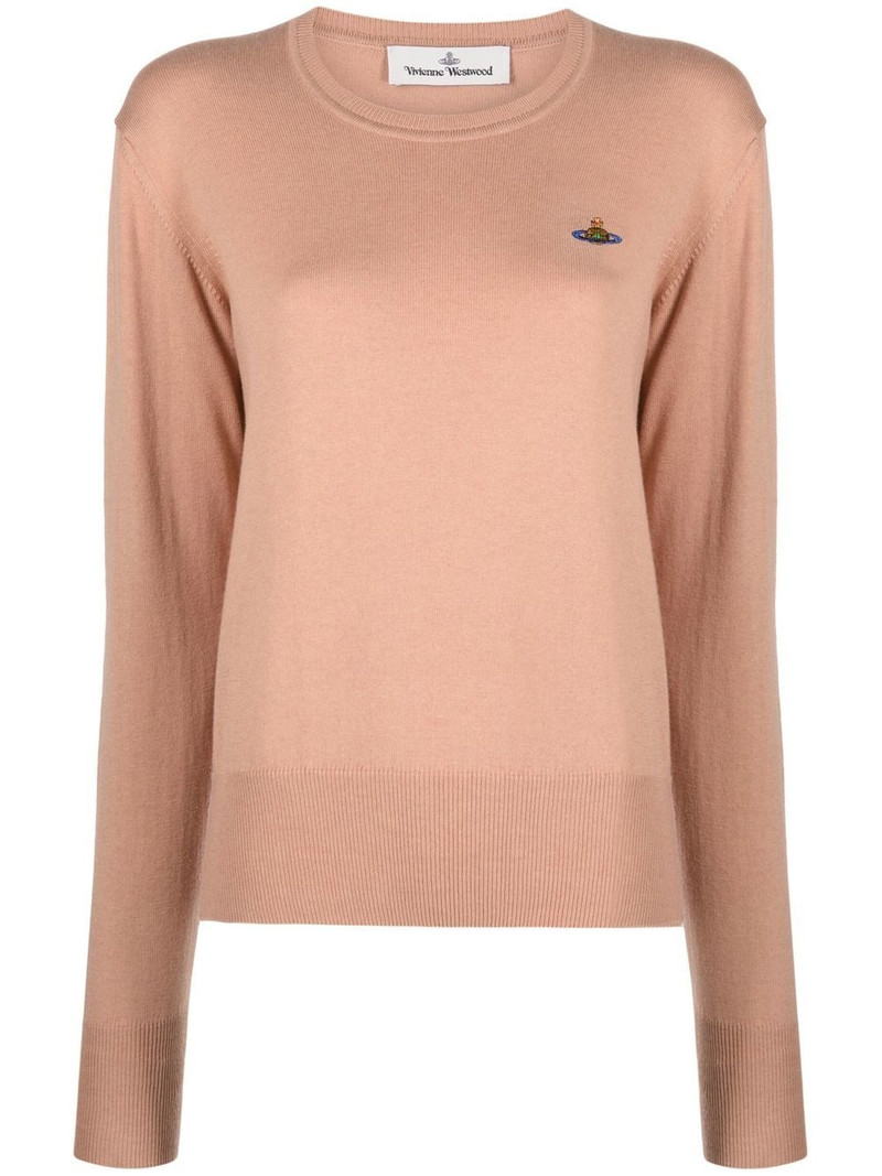 Orb-logo embroidery cotton-cashmere jumper 1