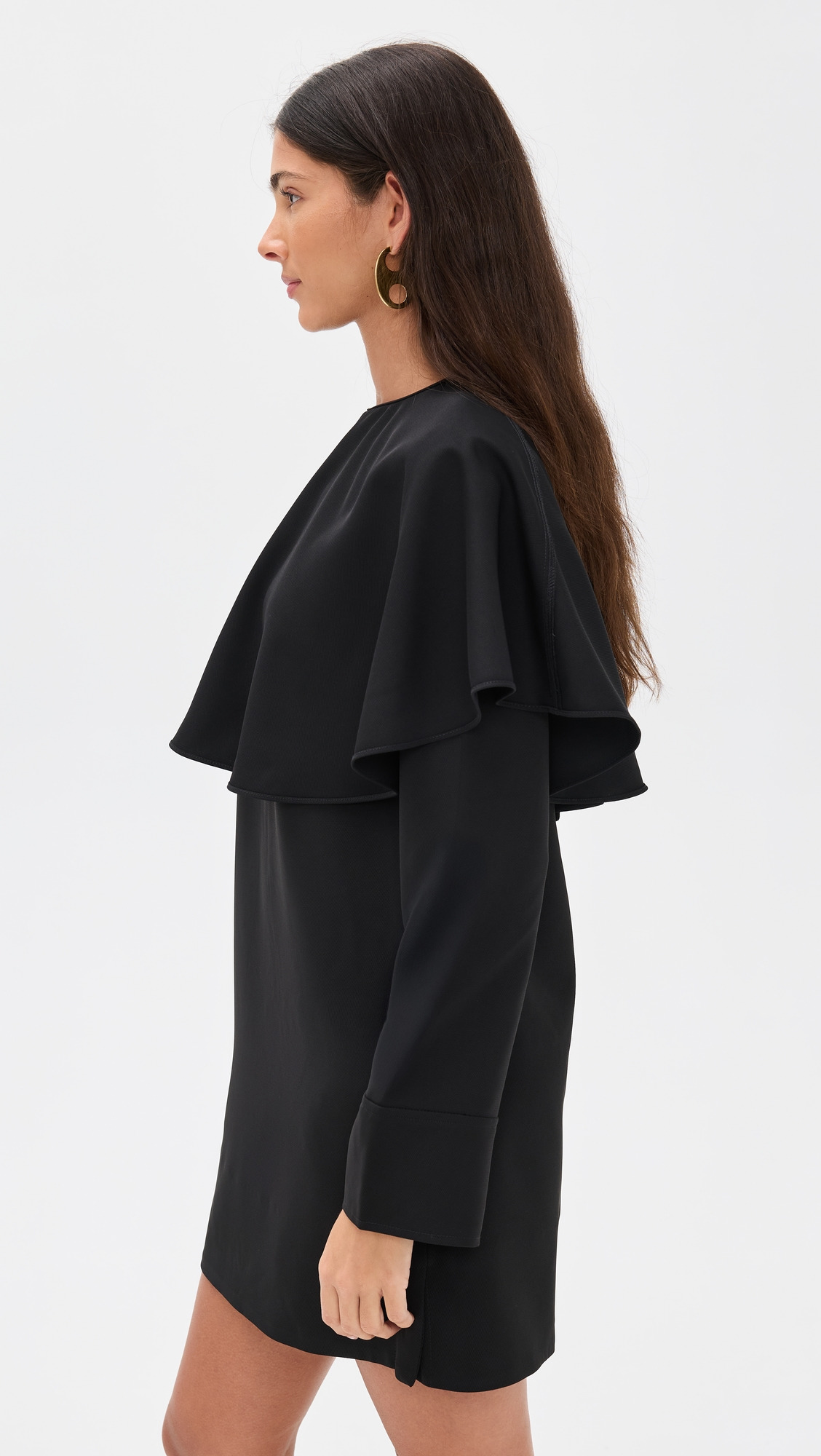 Light Twill Suiting Circle Collar Mini Dress - 3