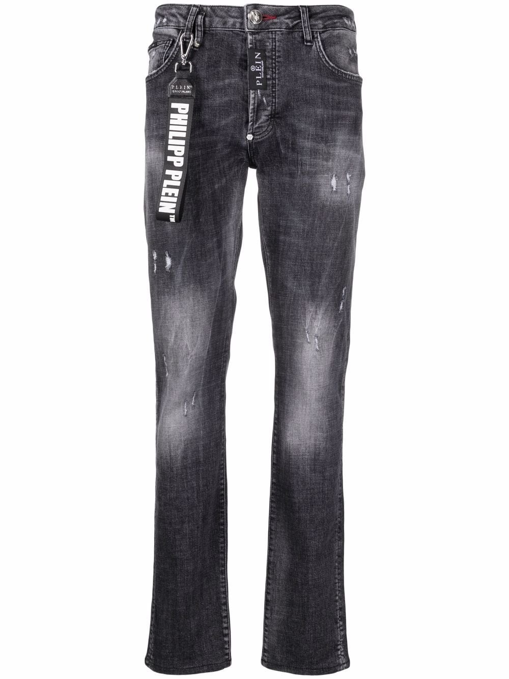 distressed slim-fit jeans - 1