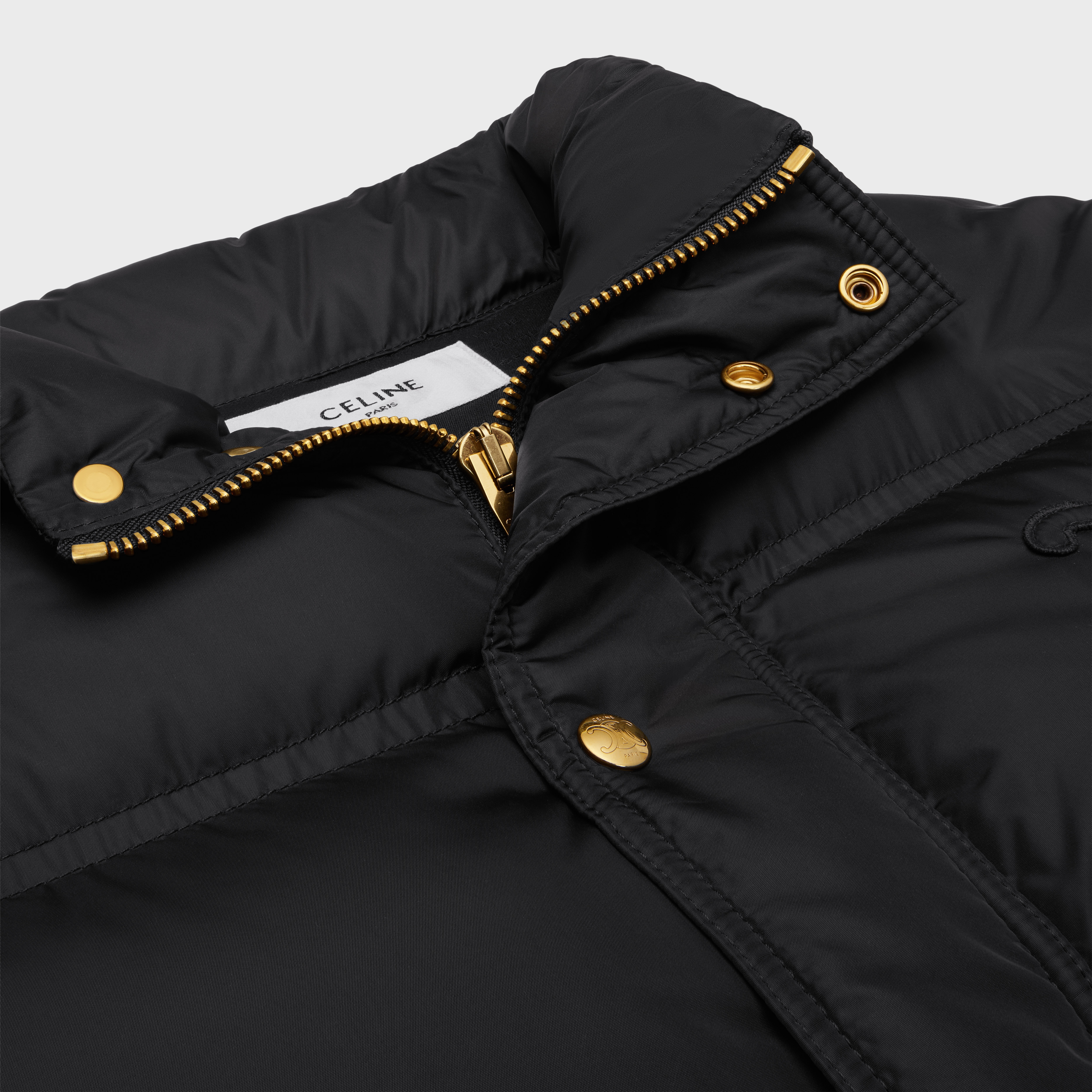 cropped triomphe down jacket in lightweight nylon - 3