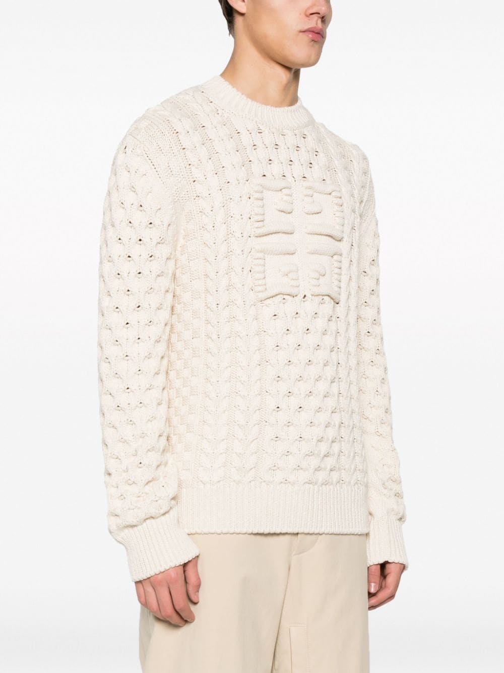 4G cable-knit jumper - 3