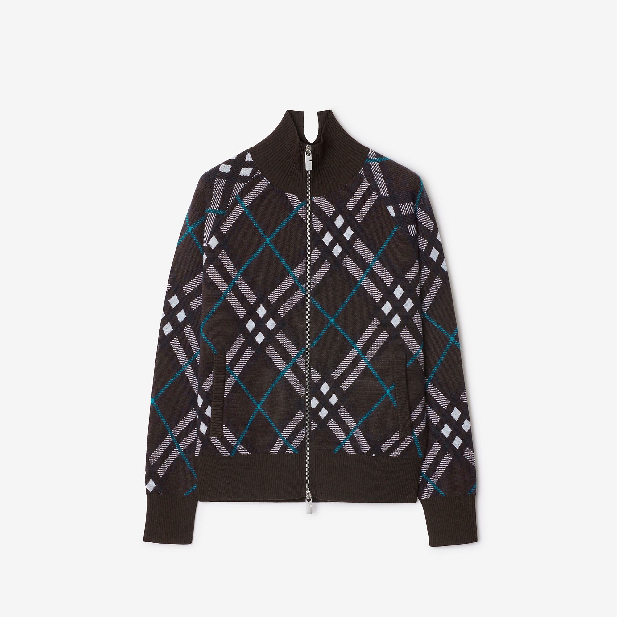 Check Wool Blend Track Jacket - 1