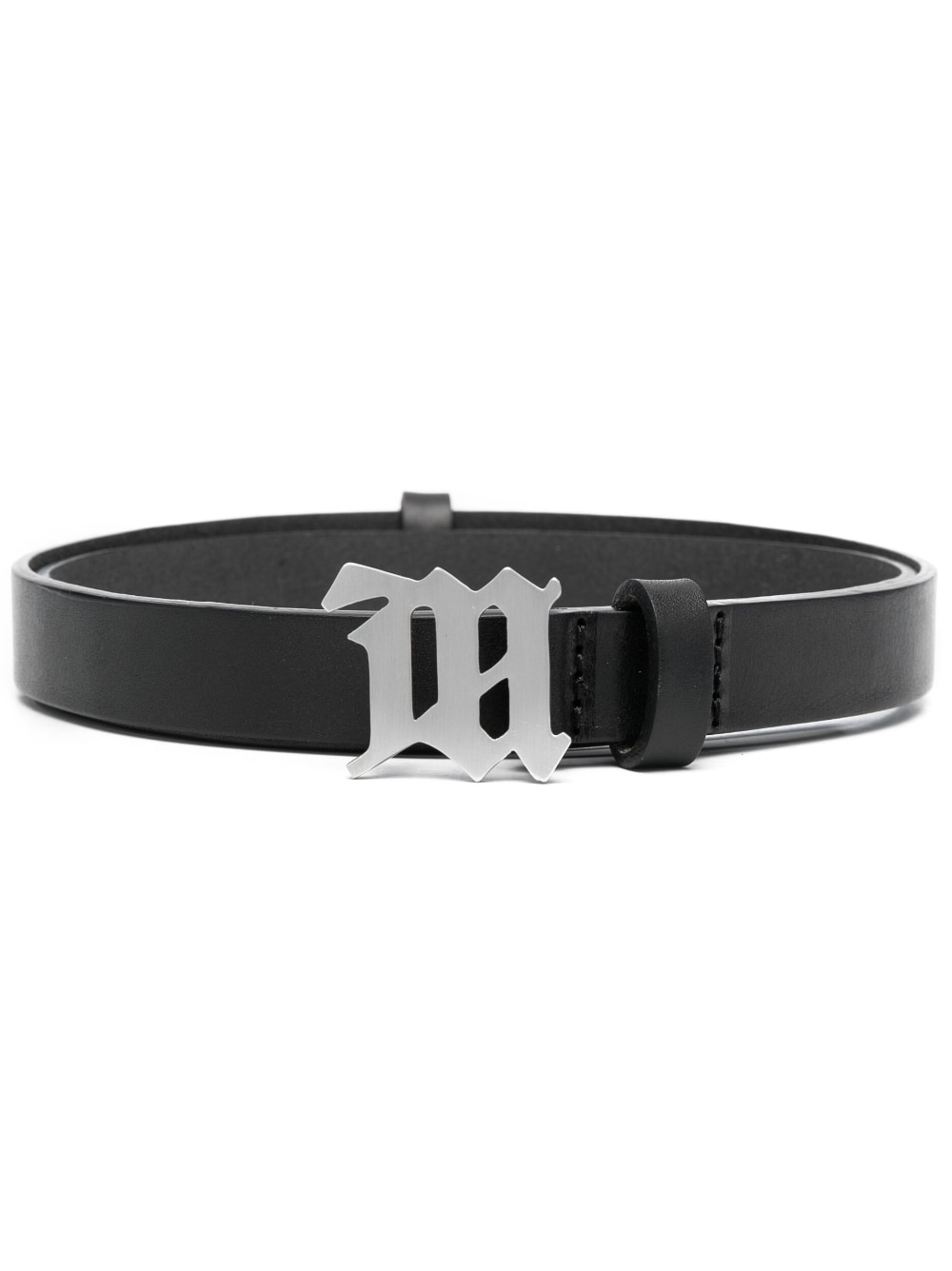 logo-buckle leather belt - 1